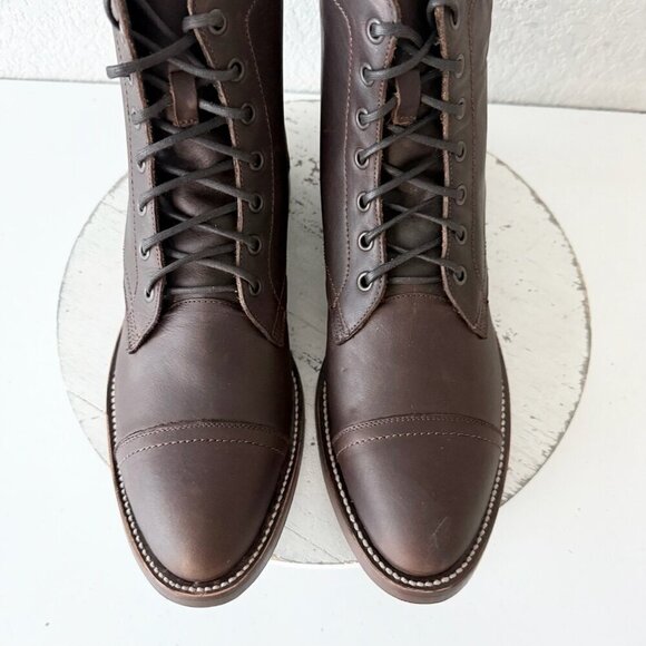 NEW Lane Mens Brown Ankle Boots Size 9.5 Lace-up Casual Genuine Leather Sole main image 6